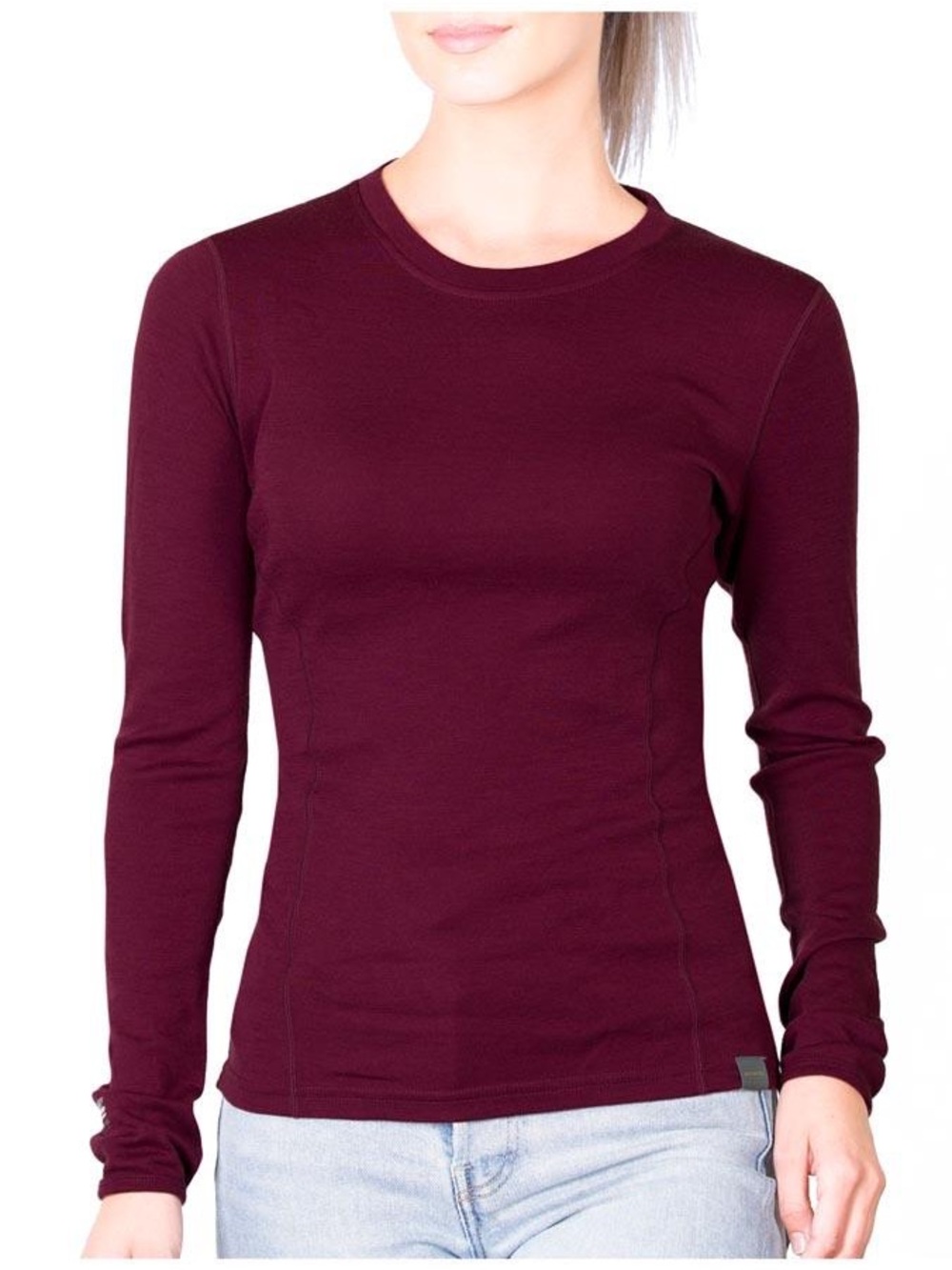 Meriwool Tee Top Womens L Merino Wool 250 Base Layer Outdoor Hike Camp Wine